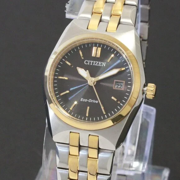 Citizen Eco Drive Ladies Corso Two Tone Black Dial 28mm